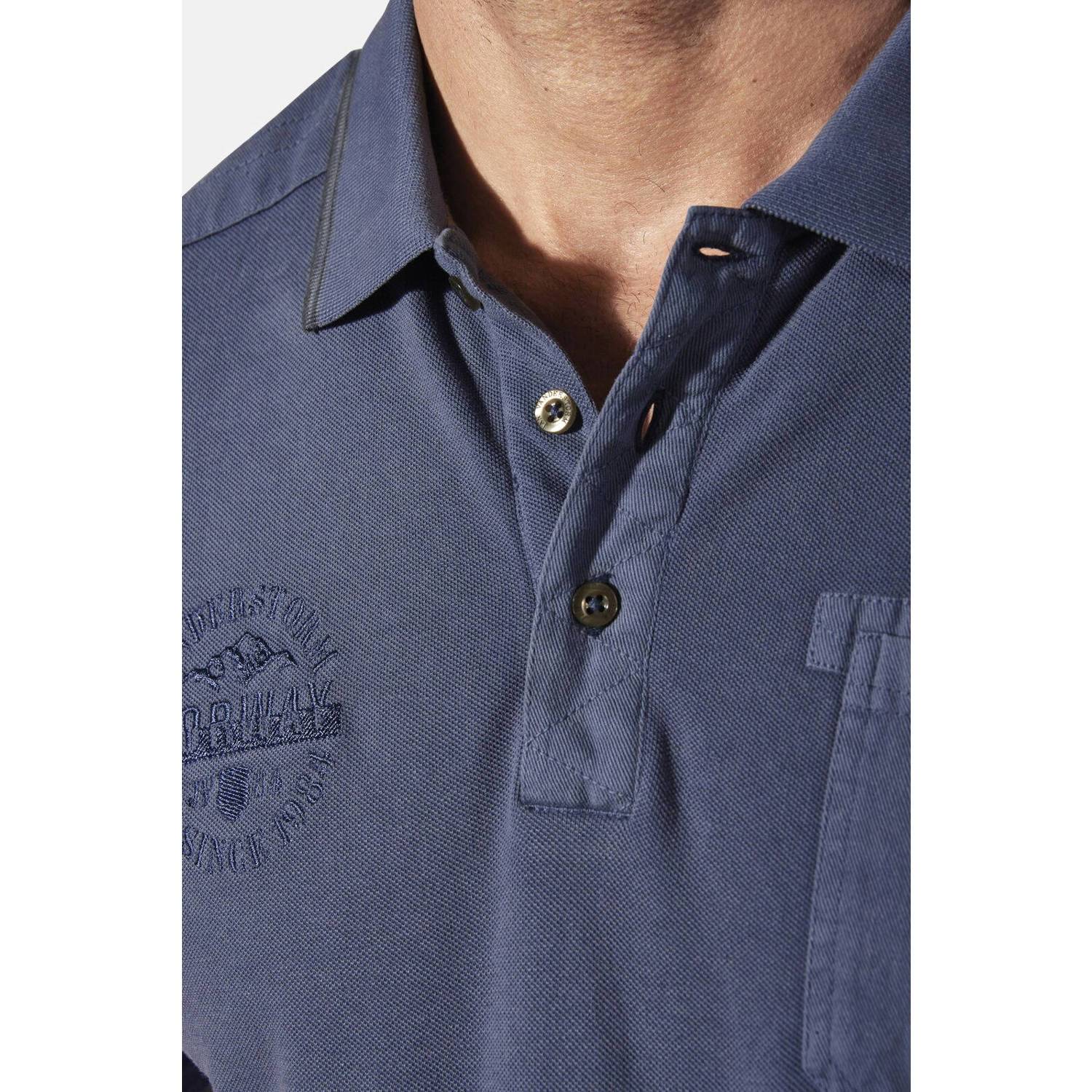Jan Vanderstorm polo Plus Size GUNHELM blauw