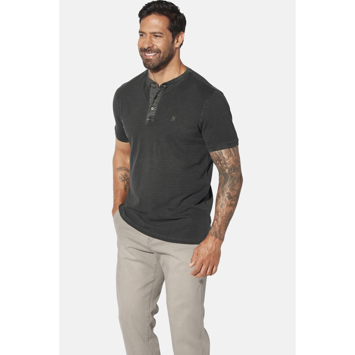 Jan Vanderstorm t-shirt TAAGURD Plus Size grijs