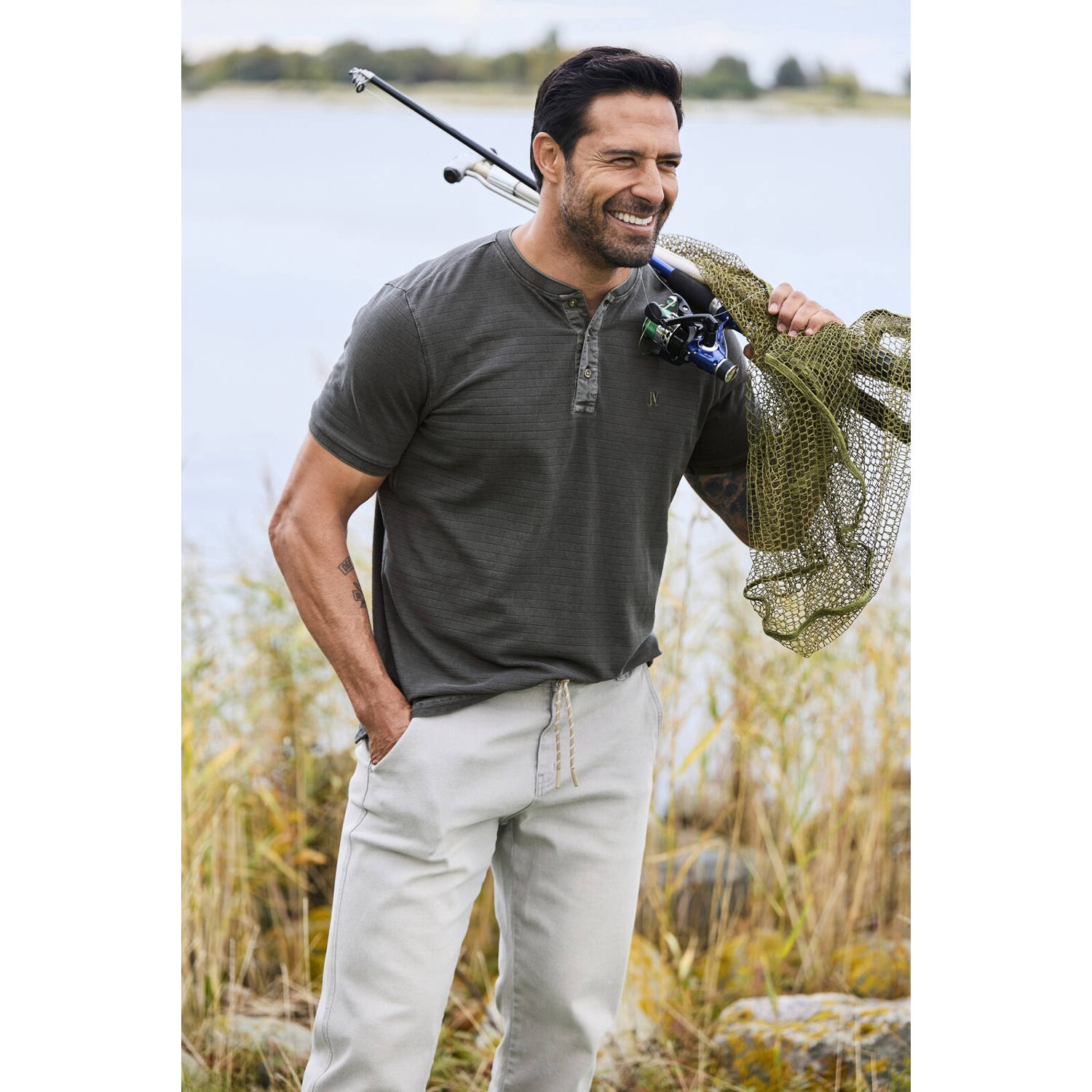 Jan Vanderstorm t-shirt TAAGURD Plus Size grijs