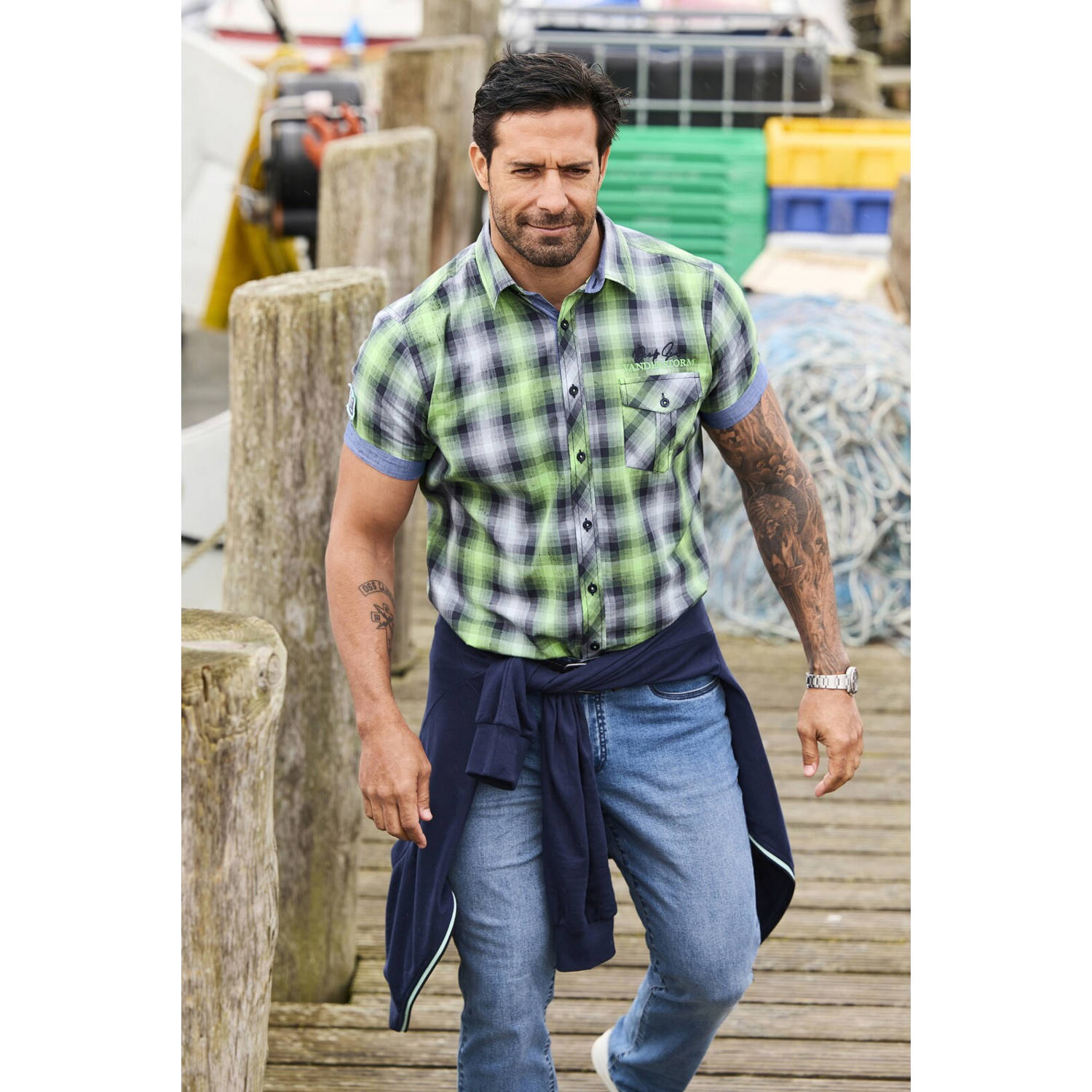 Jan Vanderstorm casual overhemd groen