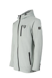 thumbnail: Grijsgroene heren Brunotti outdoor jas van polyester met effen, lange mouwen, capuchon en ritssluiting