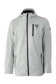 thumbnail: Grijsgroene heren Brunotti outdoor jas groen van polyester met effen, lange mouwen, capuchon en ritssluiting