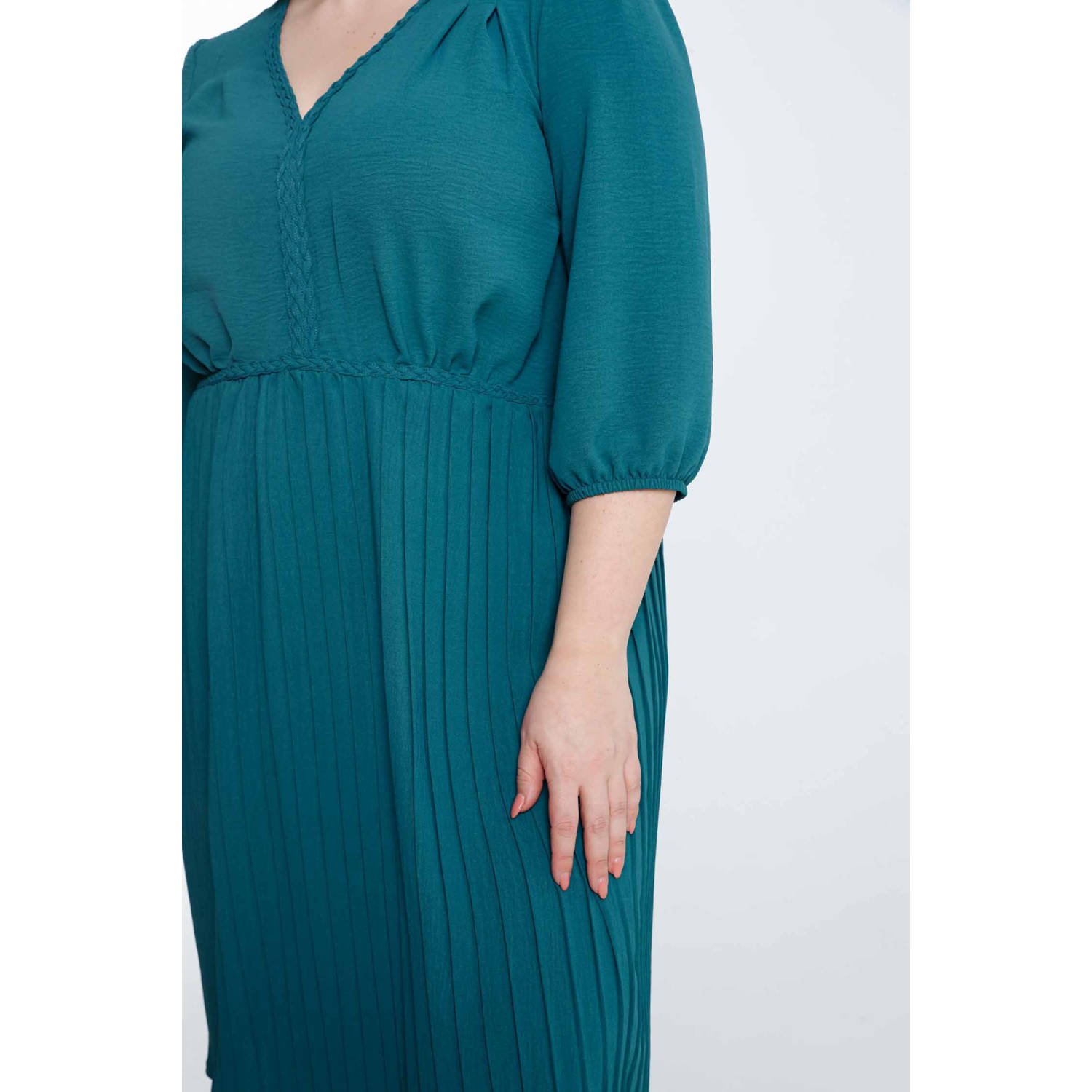 Paprika midi jurk petrol
