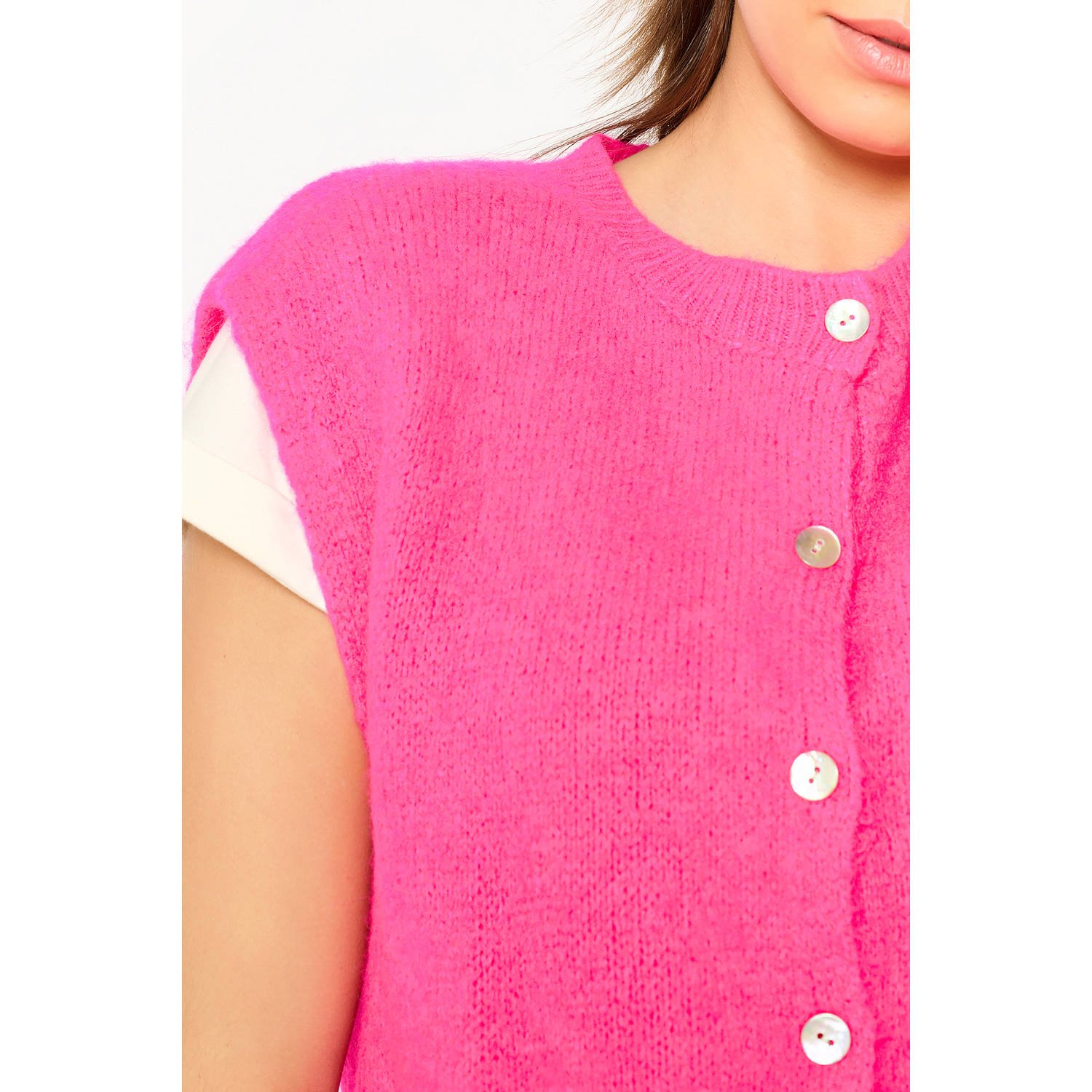 LOLALIZA gilet roze gebreid