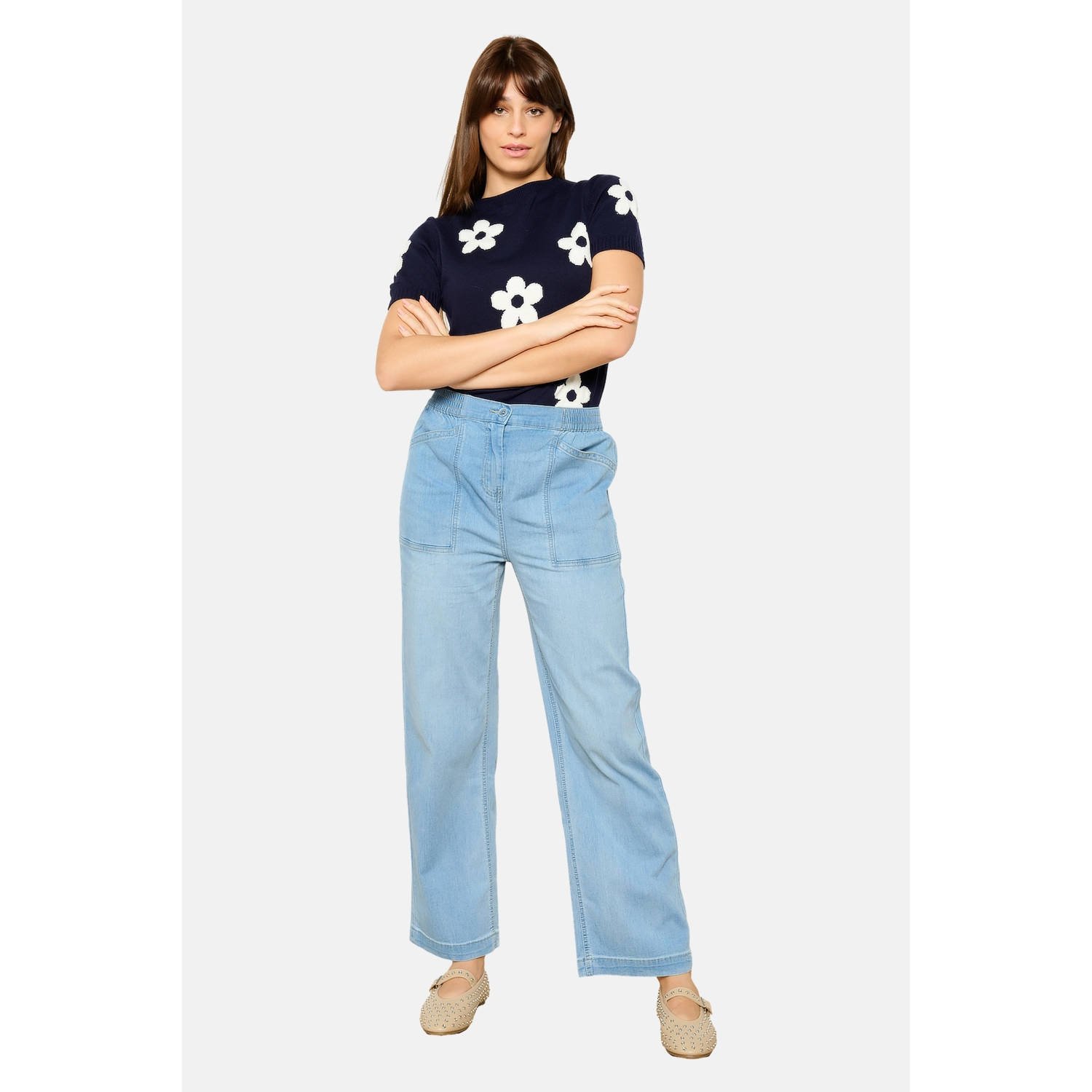 LOLALIZA wide leg jeans light blue denim