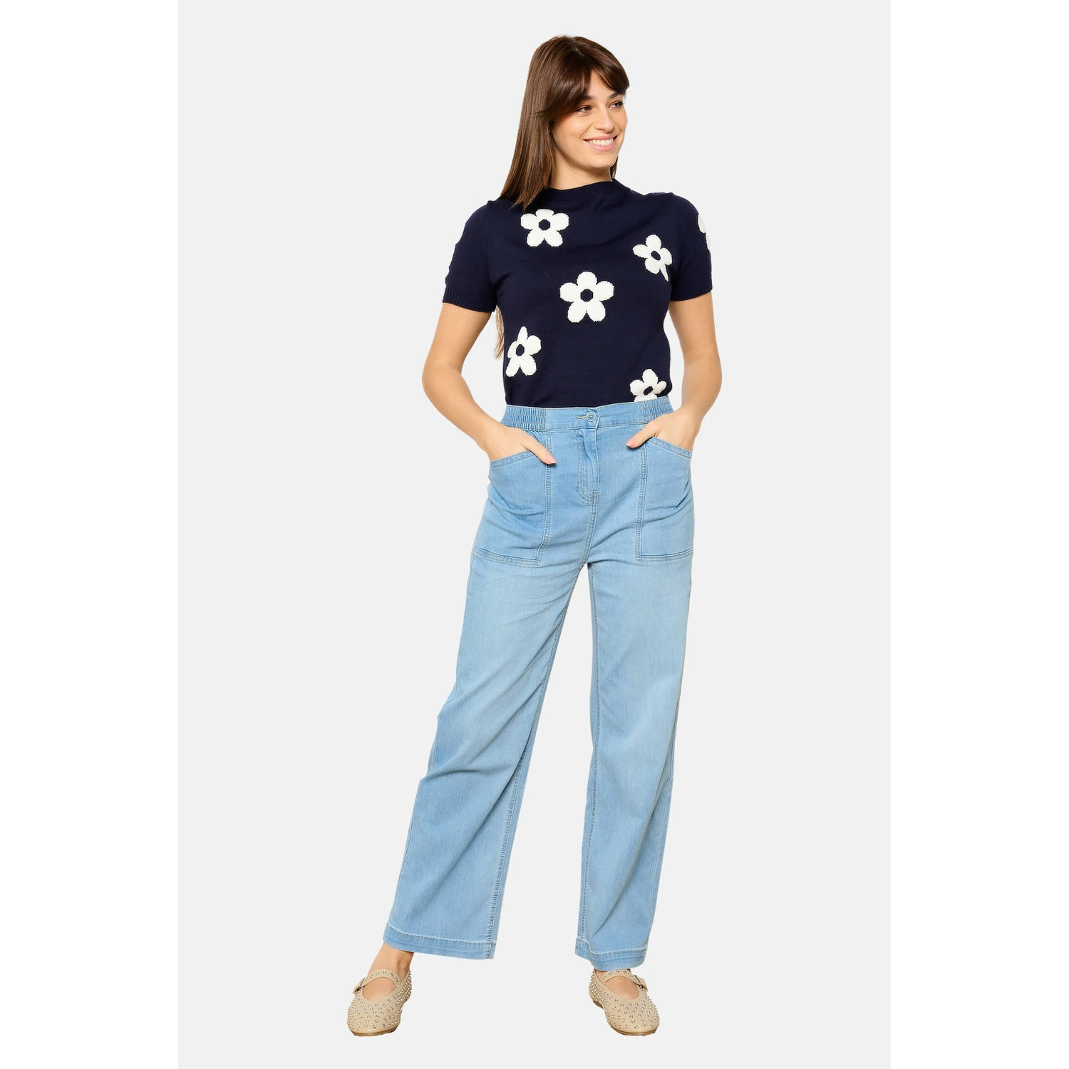 LOLALIZA wide leg jeans light blue denim