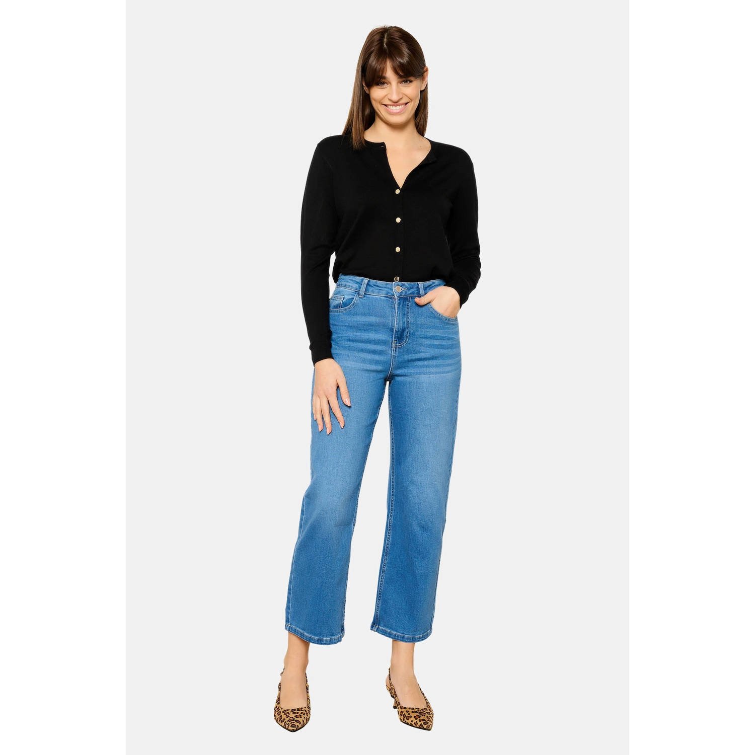 LOLALIZA wide leg jeans medium blue denim