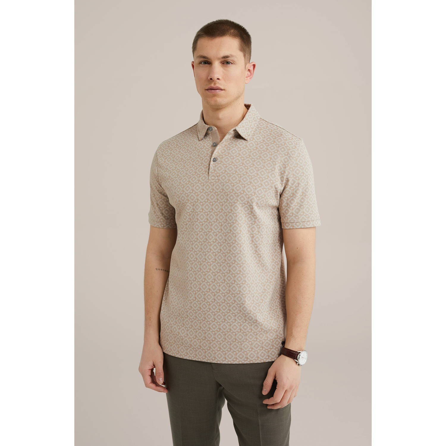 WE Fashion slim polo beige