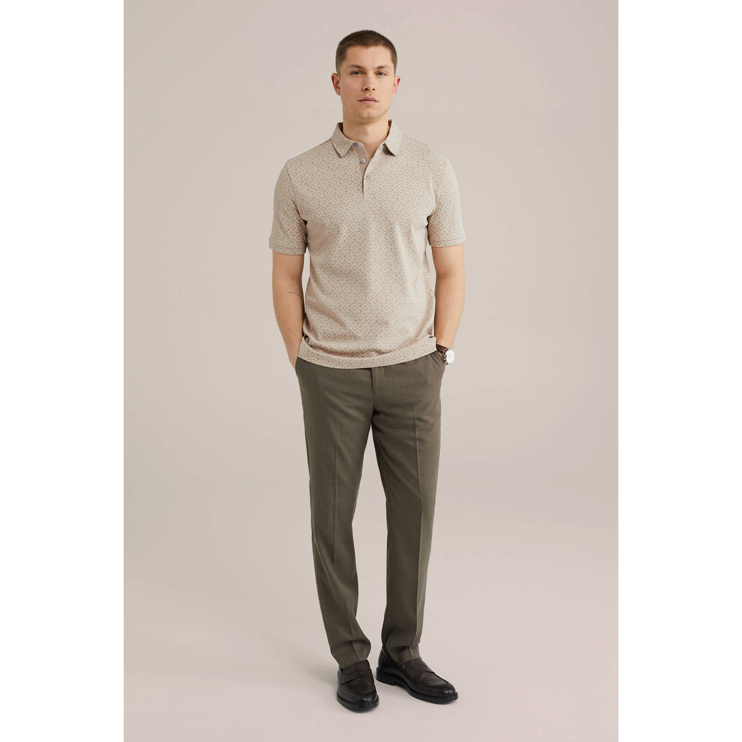 WE Fashion slim polo beige