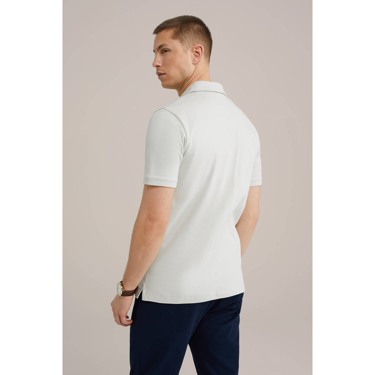 WE Fashion slim polo zand