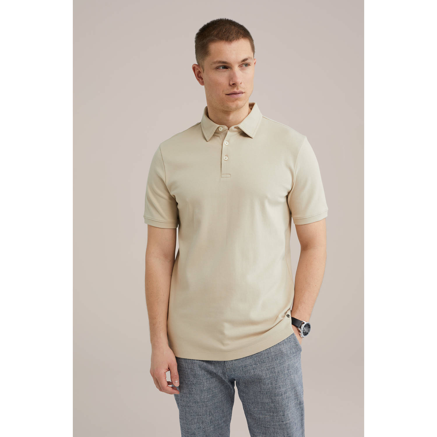 WE Fashion slim polo beige