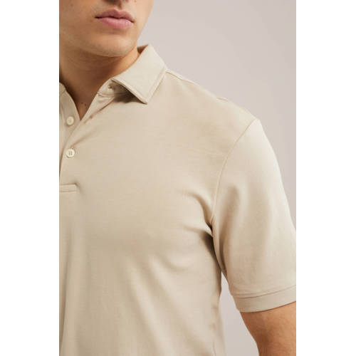 WE Fashion slim polo beige afbeelding