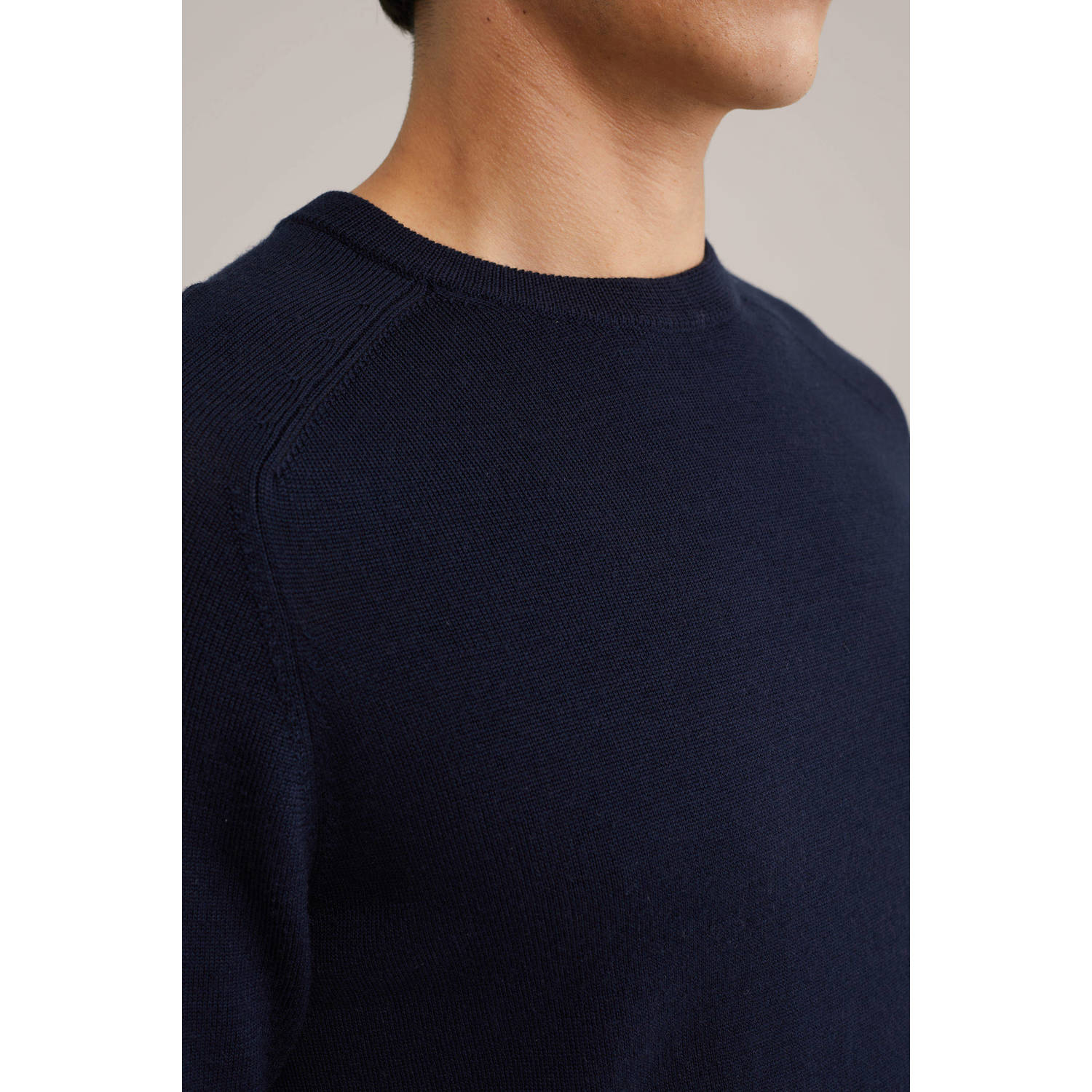 WE Fashion T-shirt gebreid donkerblauw