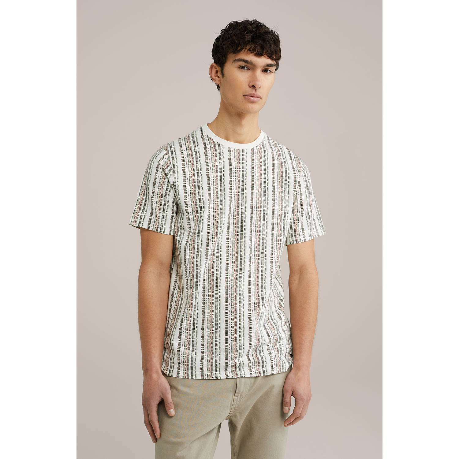 WE Fashion T-shirt met ingebreid patroon