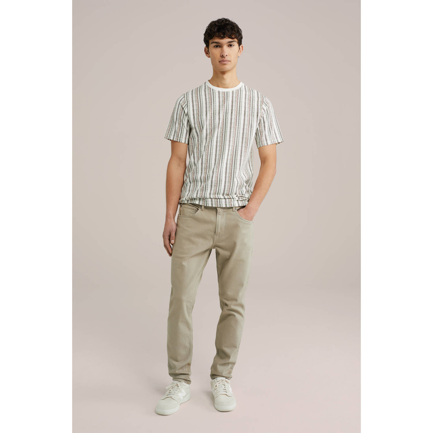 WE Fashion T-shirt met ingebreid patroon