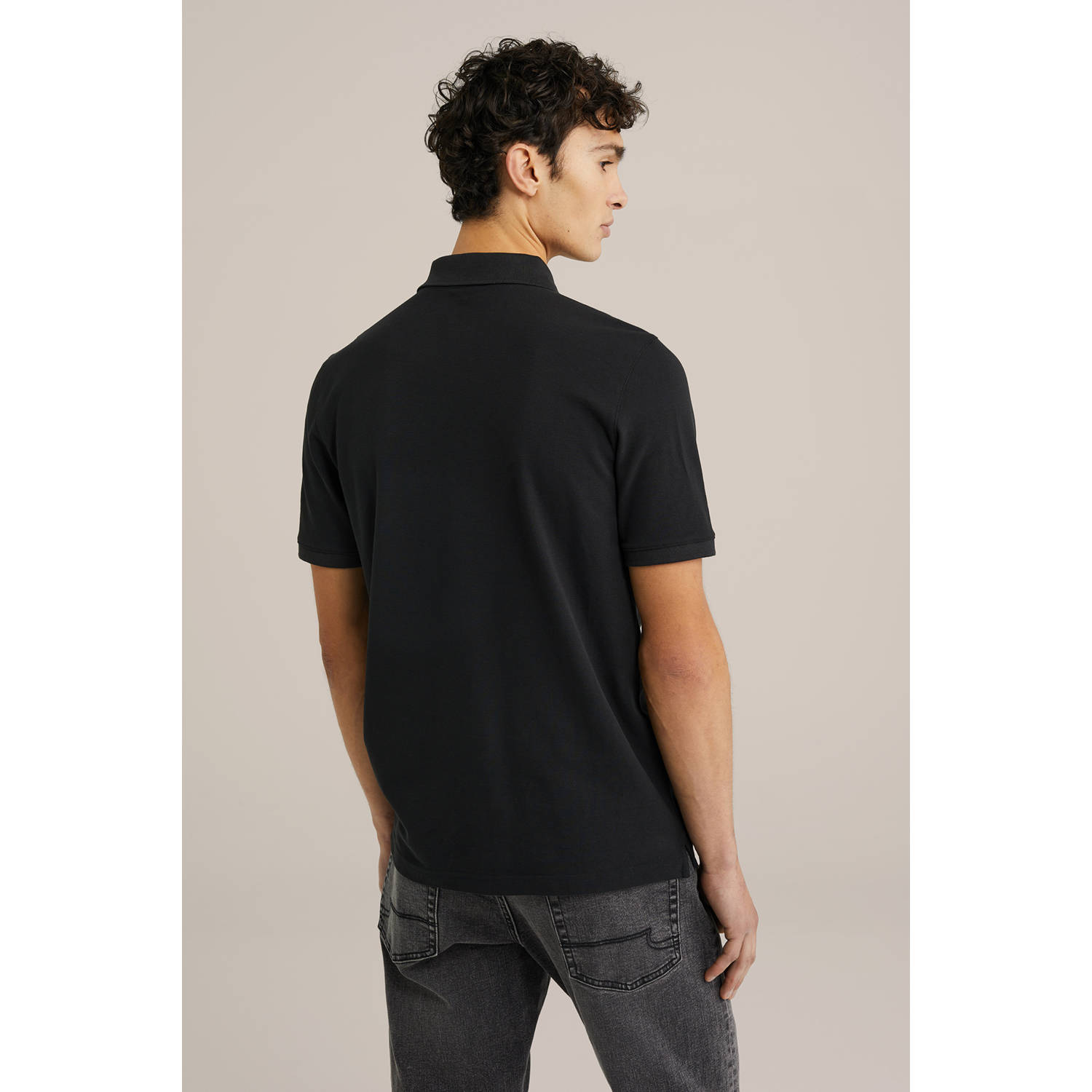 WE Fashion WE Fundamentals regular polo zwart