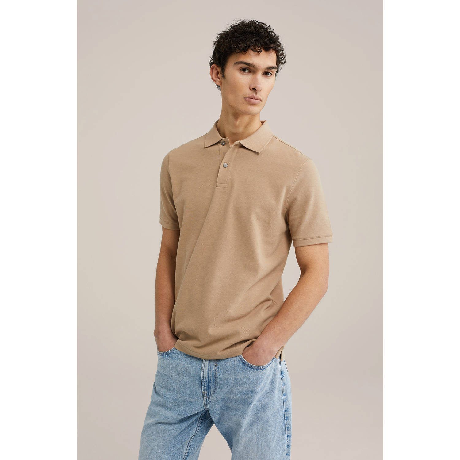 WE Fashion WE Fundamentals regular polo beige