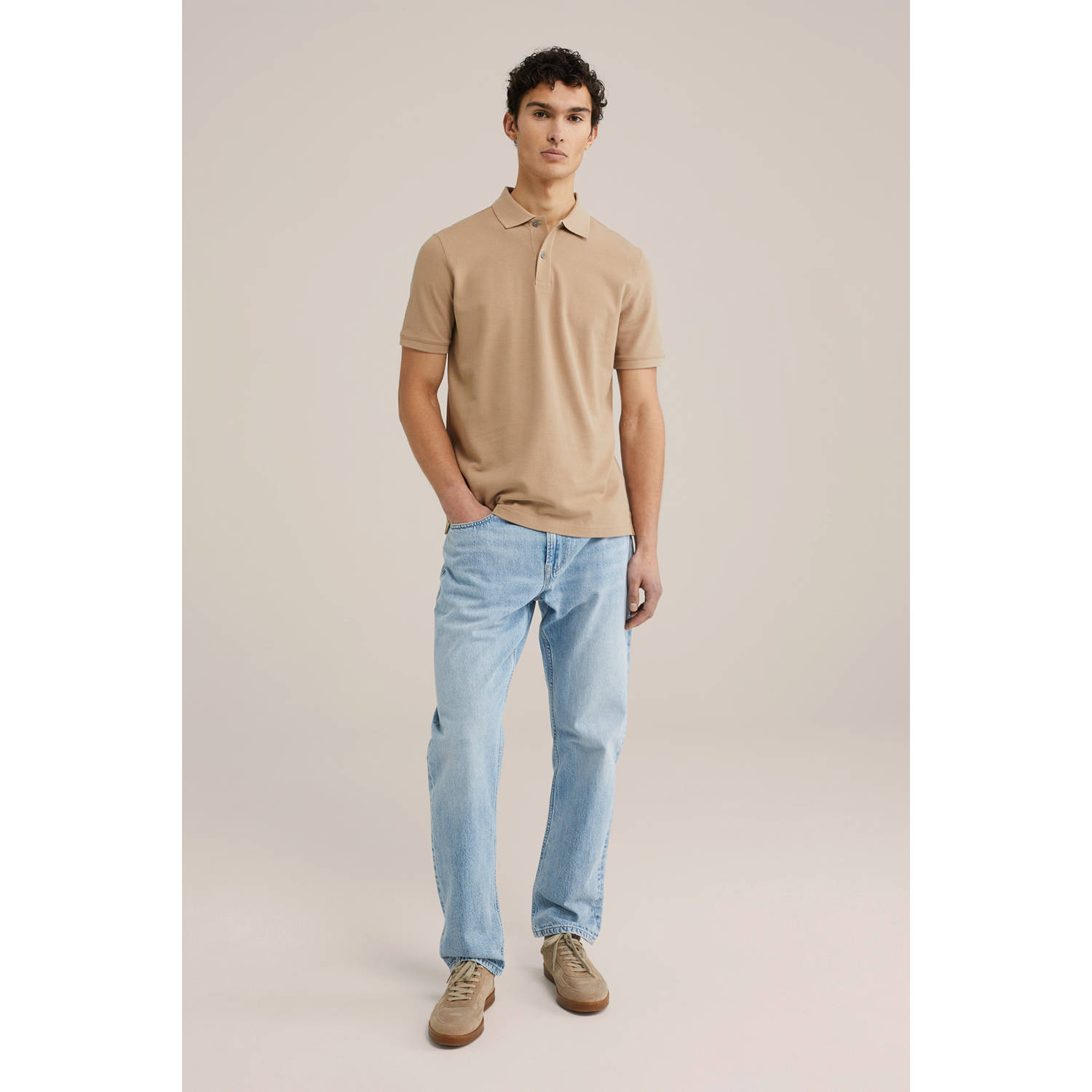 WE Fashion WE Fundamentals regular polo beige