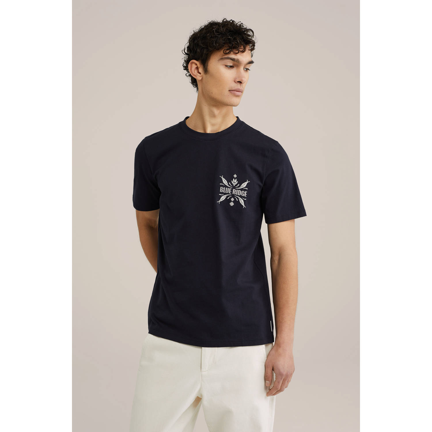 WE Fashion Blue Ridge T-shirt donkerblauw