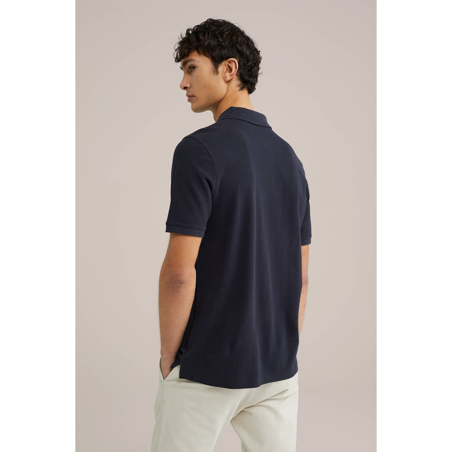 WE Fashion WE Fundamentals regular polo donkerblauw