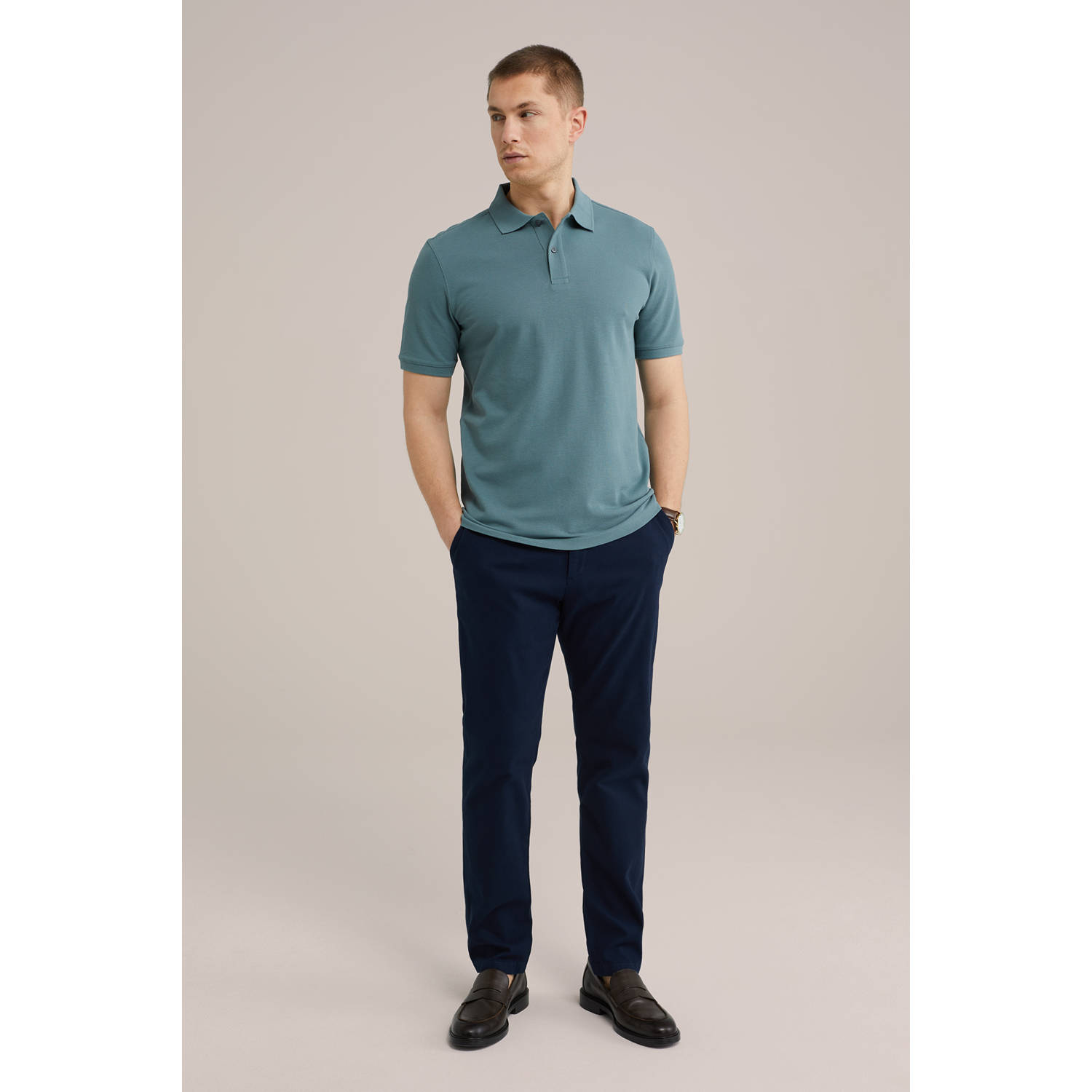 WE Fashion WE Fundamentals regular polo blauw