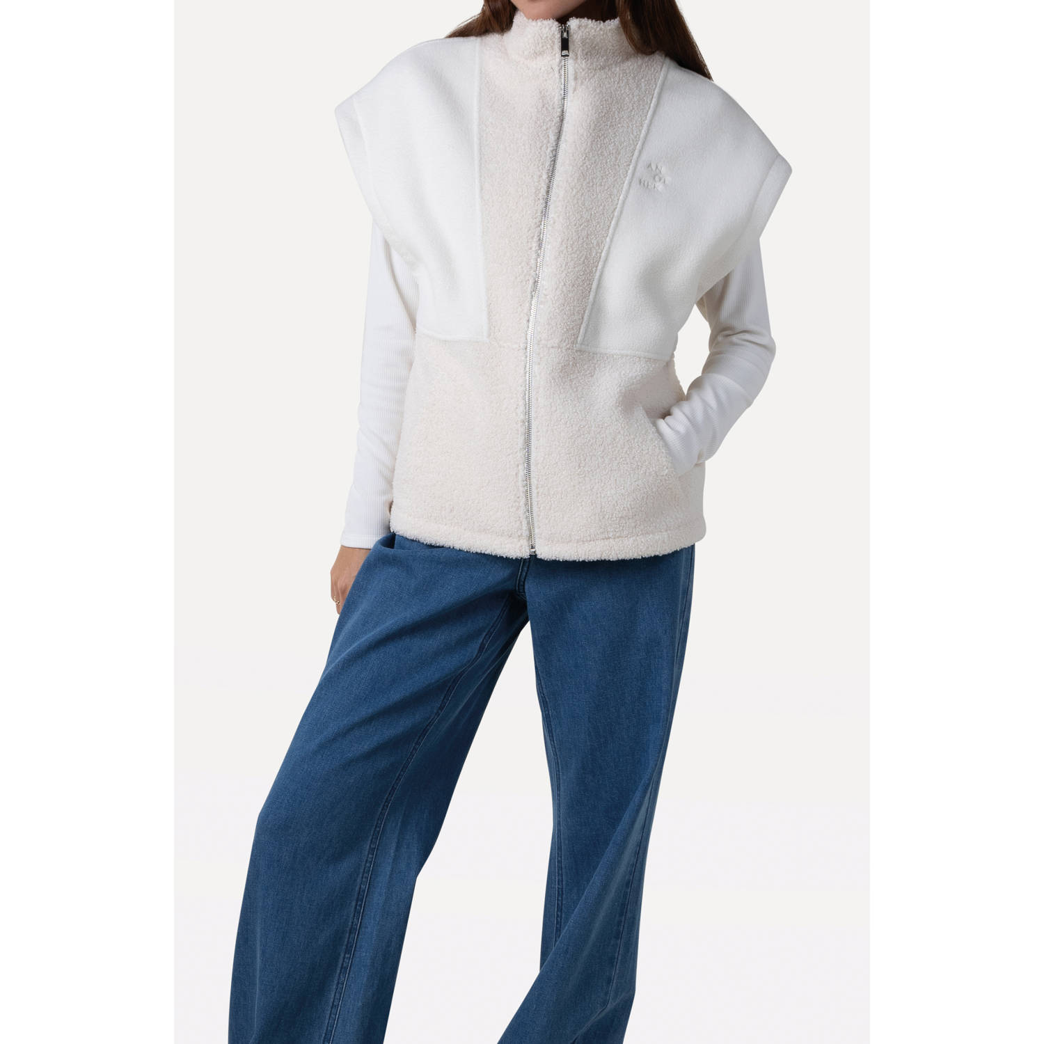 Another-Label gebreid vest ecru