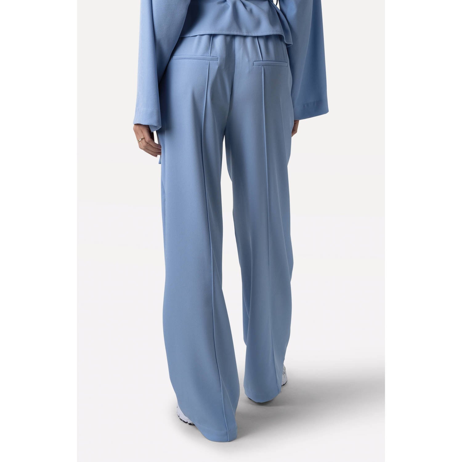 Another-Label straight regular waist broek lichtblauw