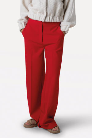straight high waist broek rood