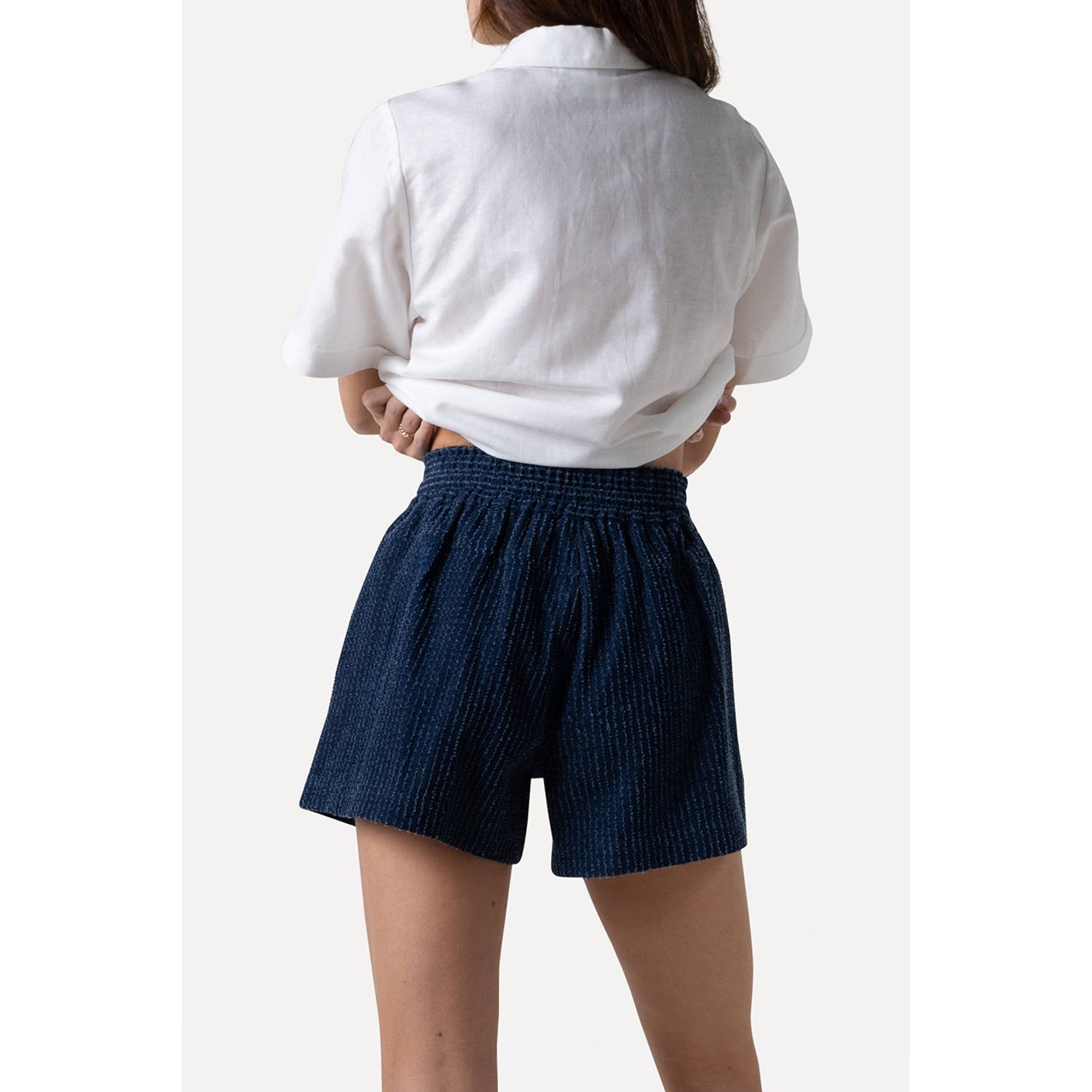 Another-Label denim high waist short dark blue denim