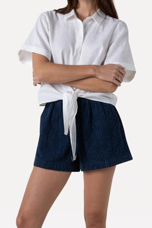 denim high waist short dark blue denim