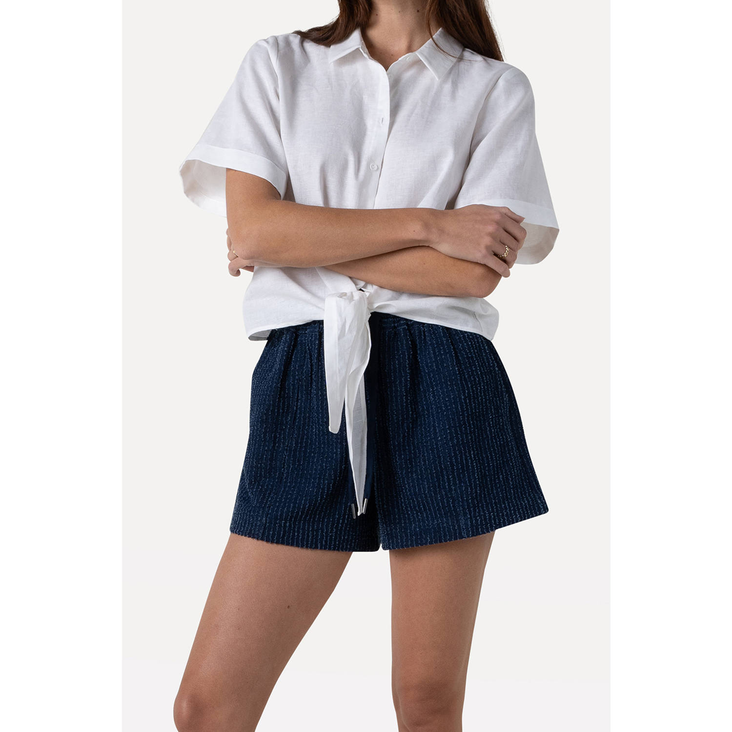 Another-Label denim high waist short dark blue denim