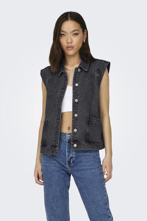 gilet black denim