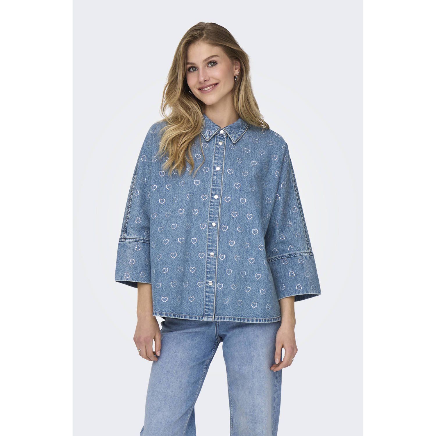 ONLY blouse light blue denim