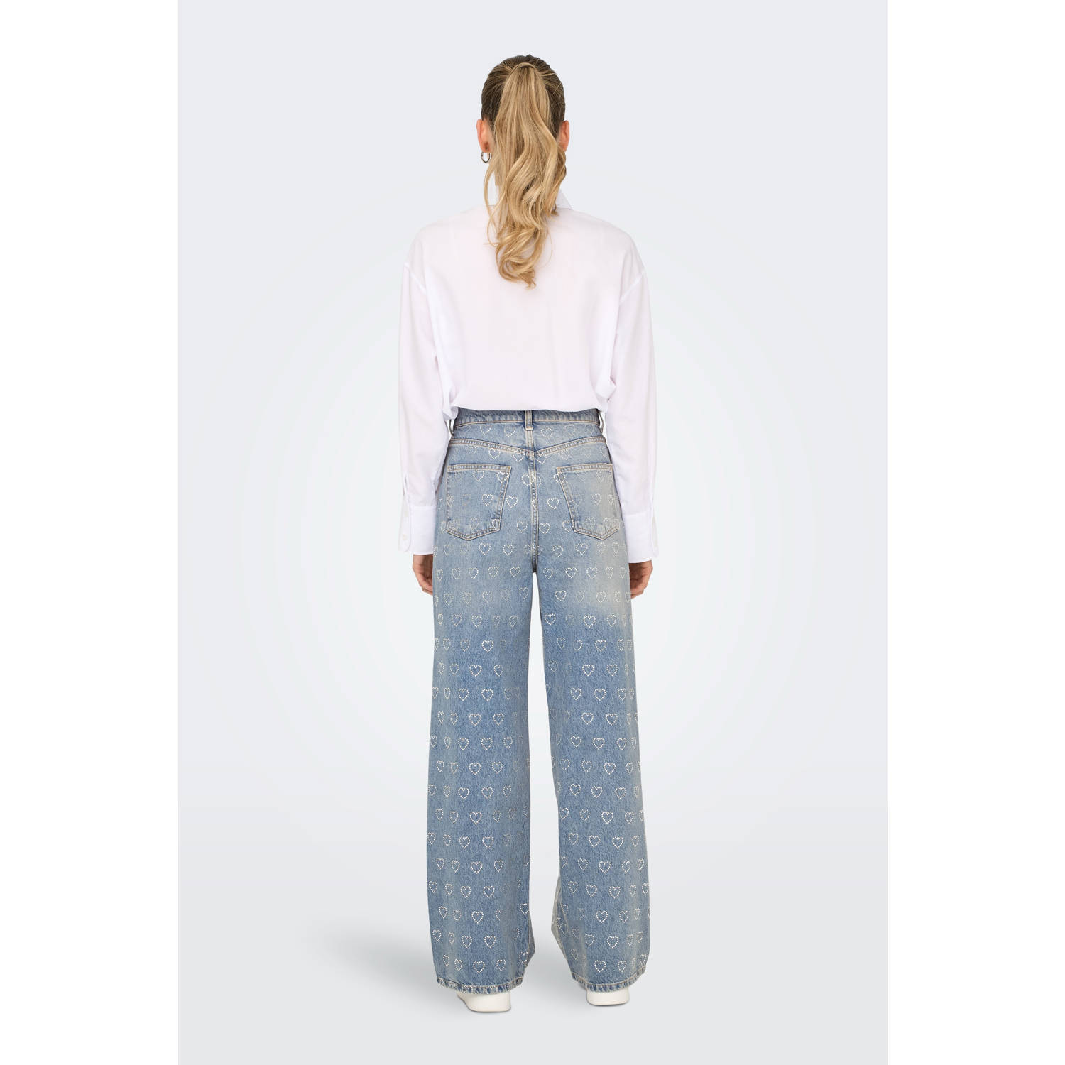 ONLY high waist wide leg jeans light blue denim