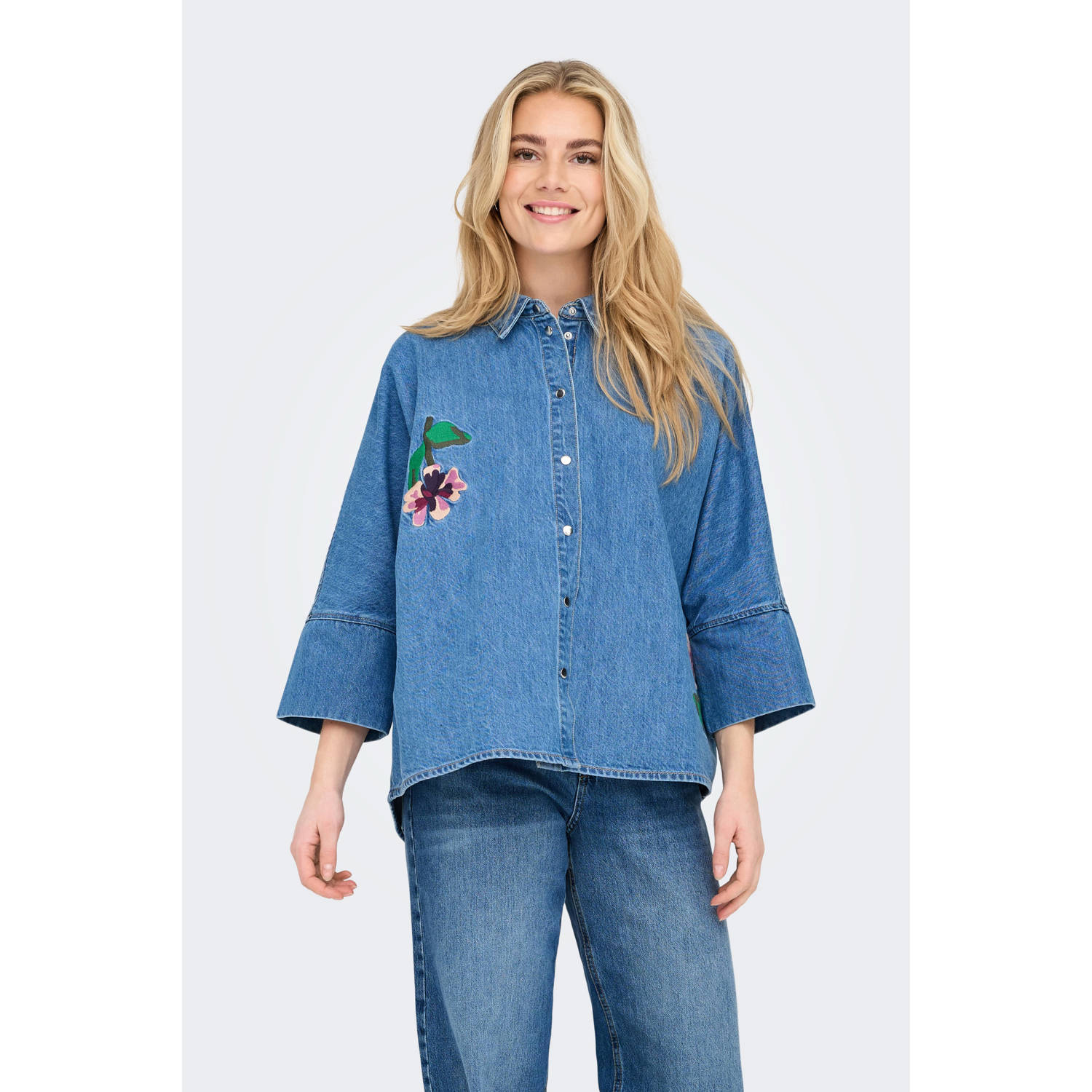ONLY blouse light blue denim