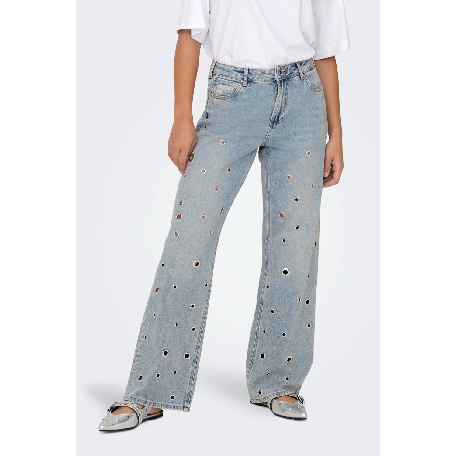 ONLY wide leg jeans light blue denim