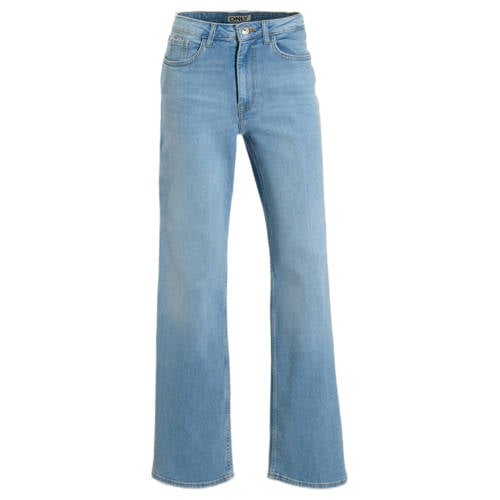 ONLY high waist wide leg jeans light blue denim afbeelding