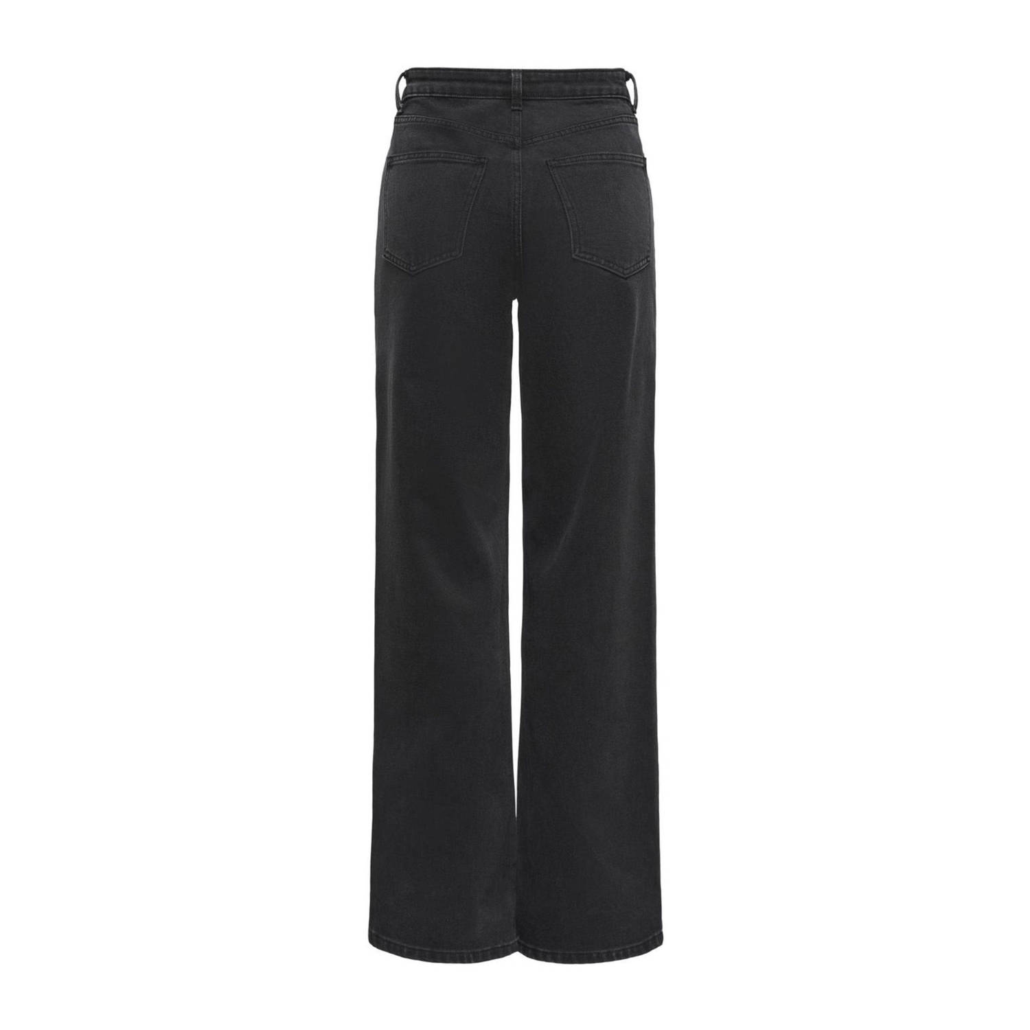 ONLY high waist wide leg jeans black denim