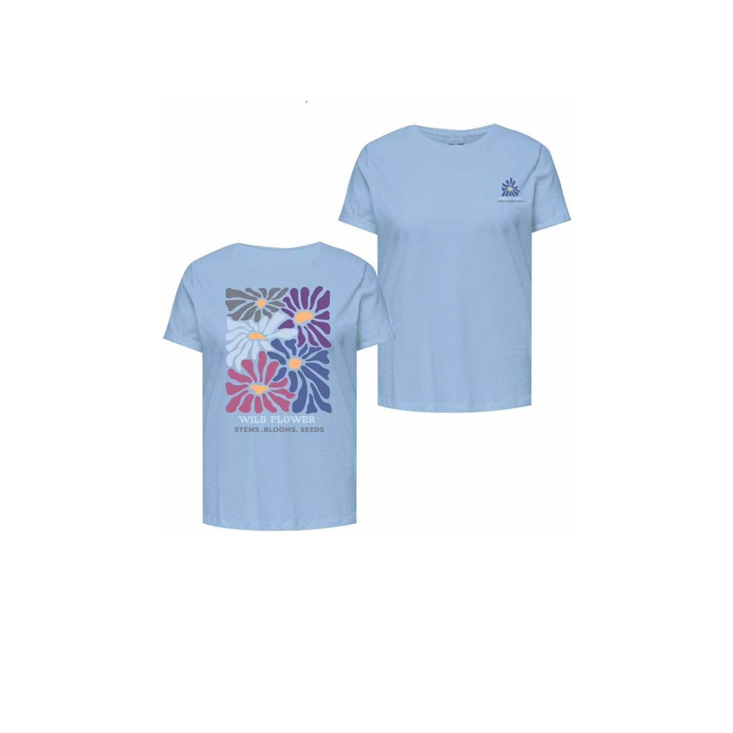 ONLY CARMAKOMA T-shirt lichtblauw