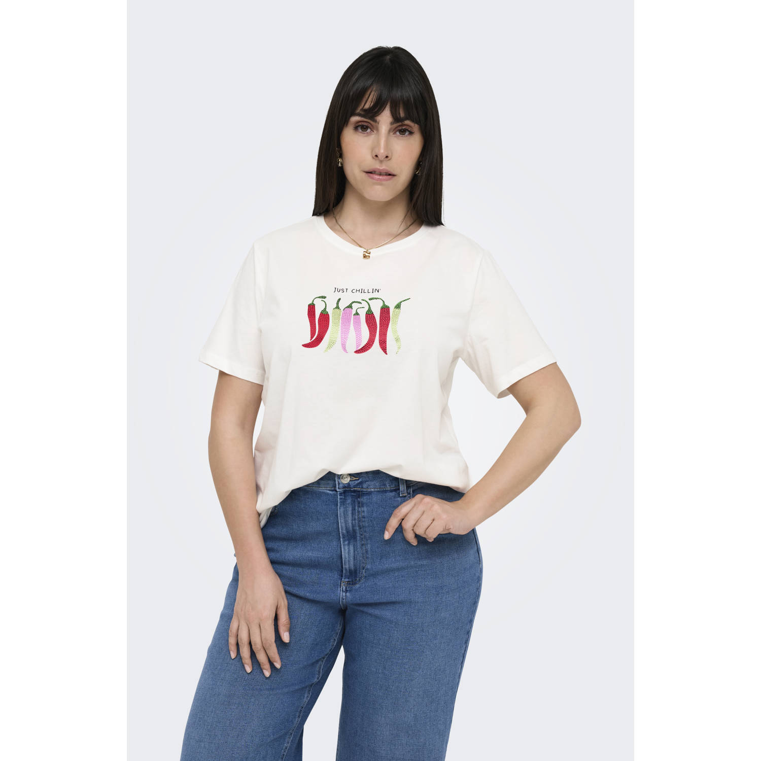 ONLY CARMAKOMA T-shirt ecru