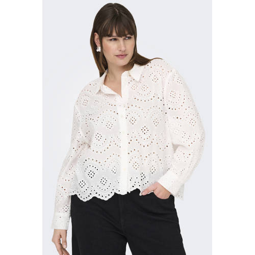 ONLY CARMAKOMA blouse wit broderie afbeelding