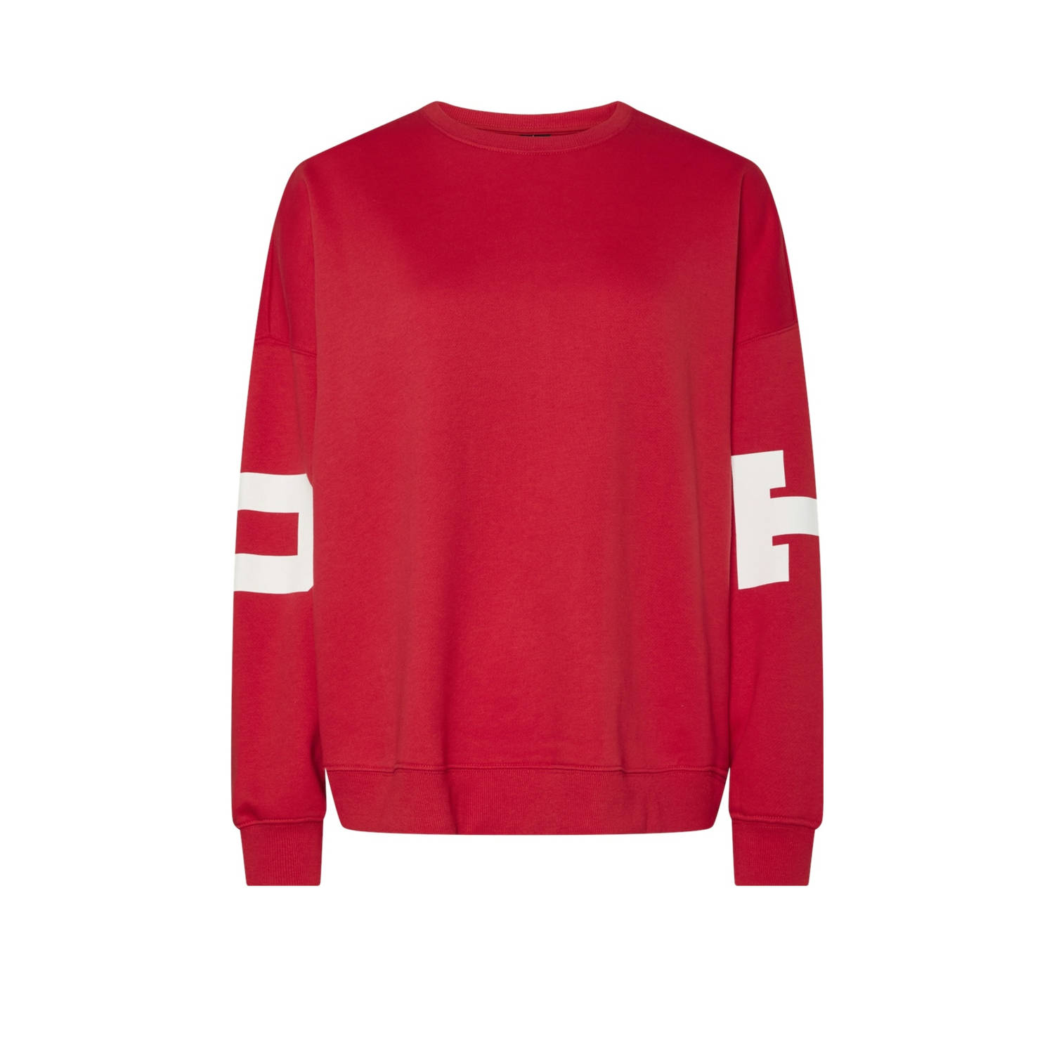 PIECES Curve sweater rood