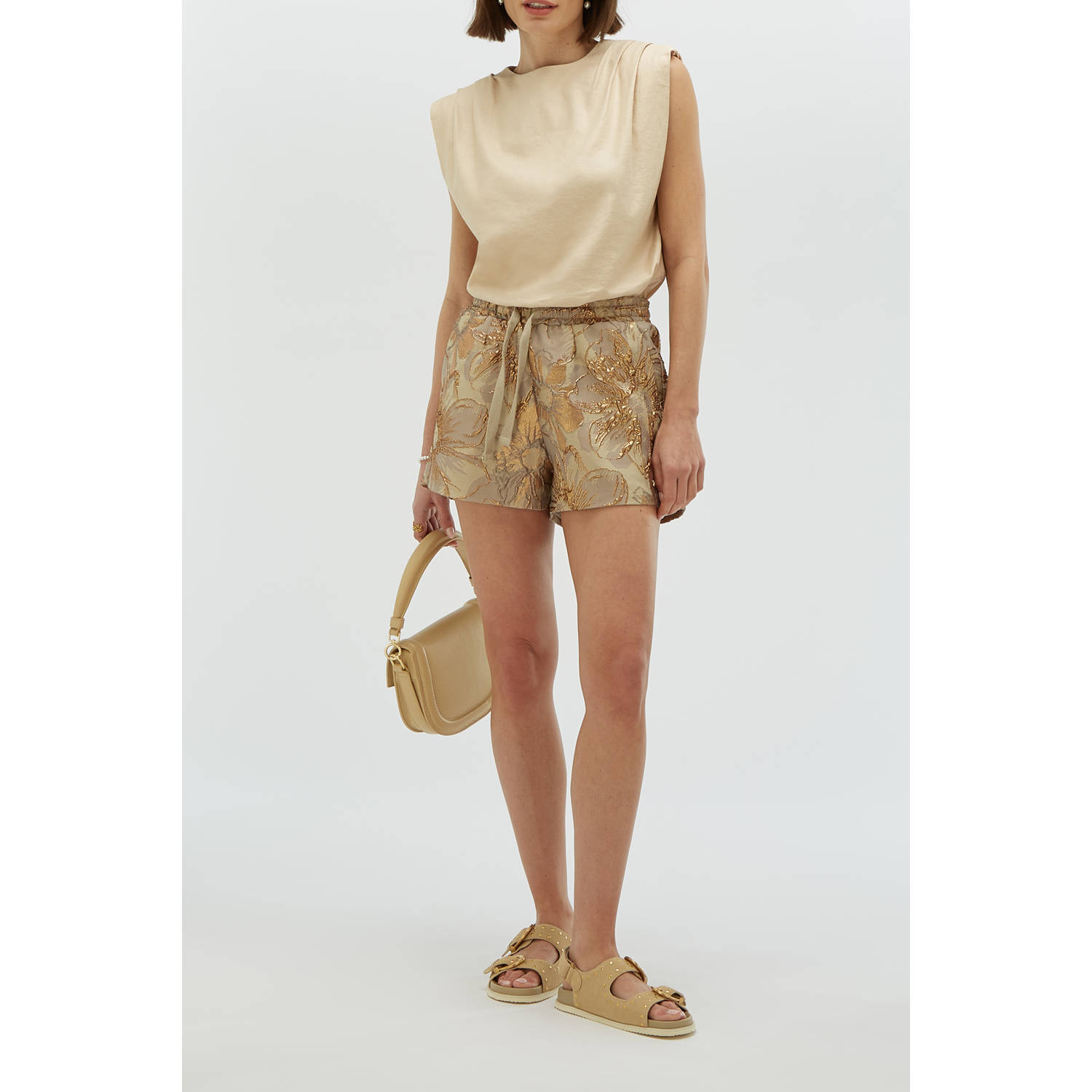 JOSH V straight regular waist casual short beige