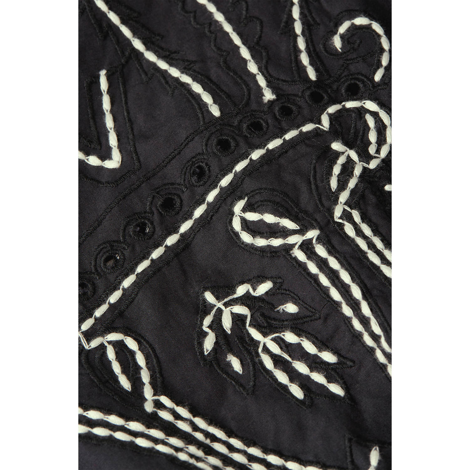JOSH V blouse zwart broderie