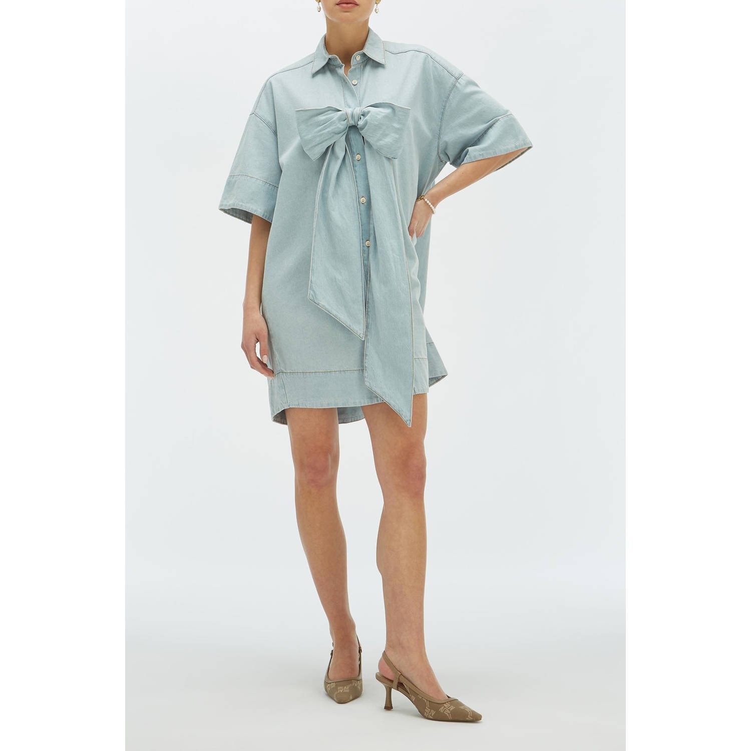 JOSH V blousejurk light blue denim