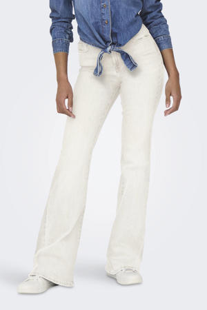 high waist flared jeans ecru