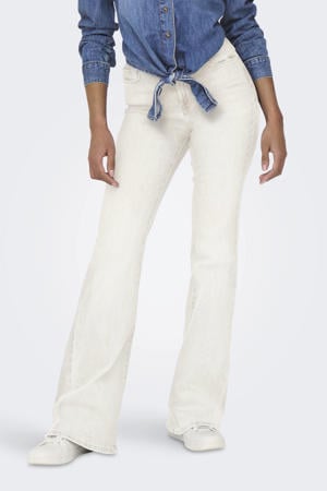 high waist flared jeans ecru