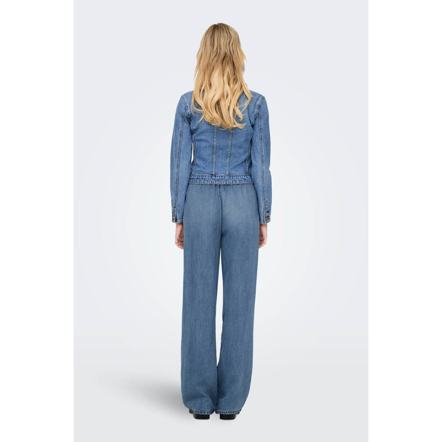 ONLY high waist wide leg jeans light blue denim