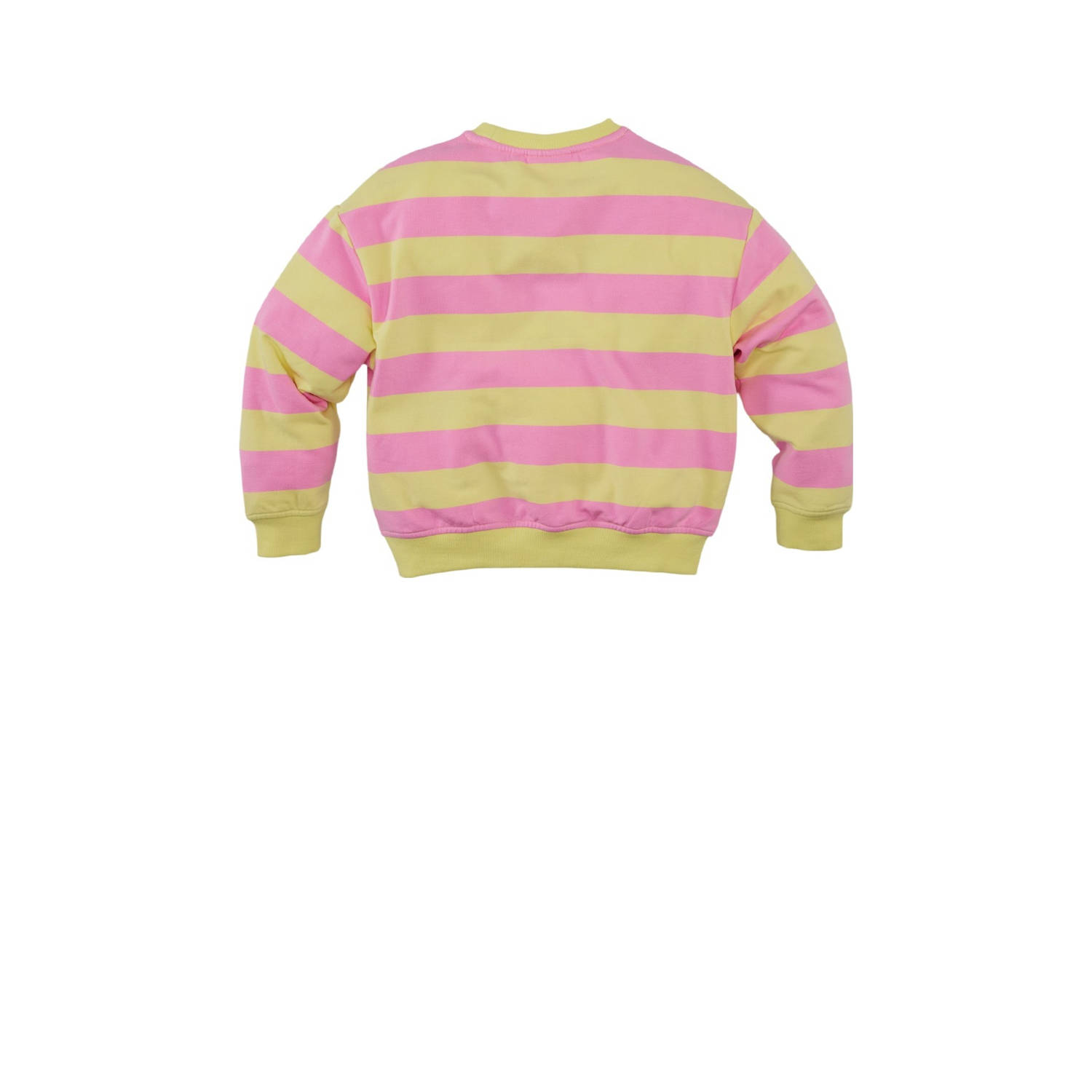 Z8 kids sweater Devanie met streepprint roze geel