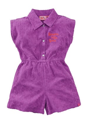 playsuit Juliette met bloementextuur paars